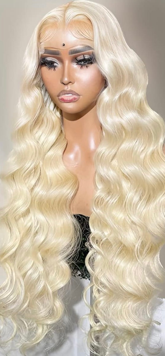 613 Lace Front Wig Human Hair 13x6 Transparent Body Wave Blonde Wigs HD Frontal 180 Percent Density
