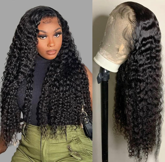 Water Wave Lace Front Wigs Human Hair 13x6 HD Lace Front Wigs Human Hair Pre Plucked Wet and Wavy Wigs Human Hair Wigs For Black Women 180% Density Curly Lace